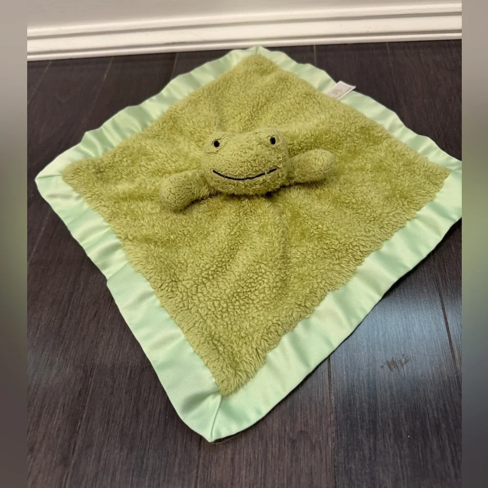 Infant Baby Toddler Green Frog Baby Lovey Blanket